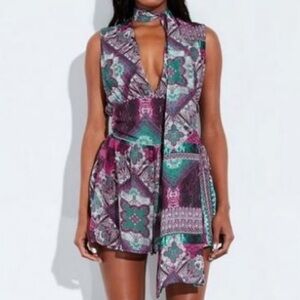 New Missguided Patterned Short Romper